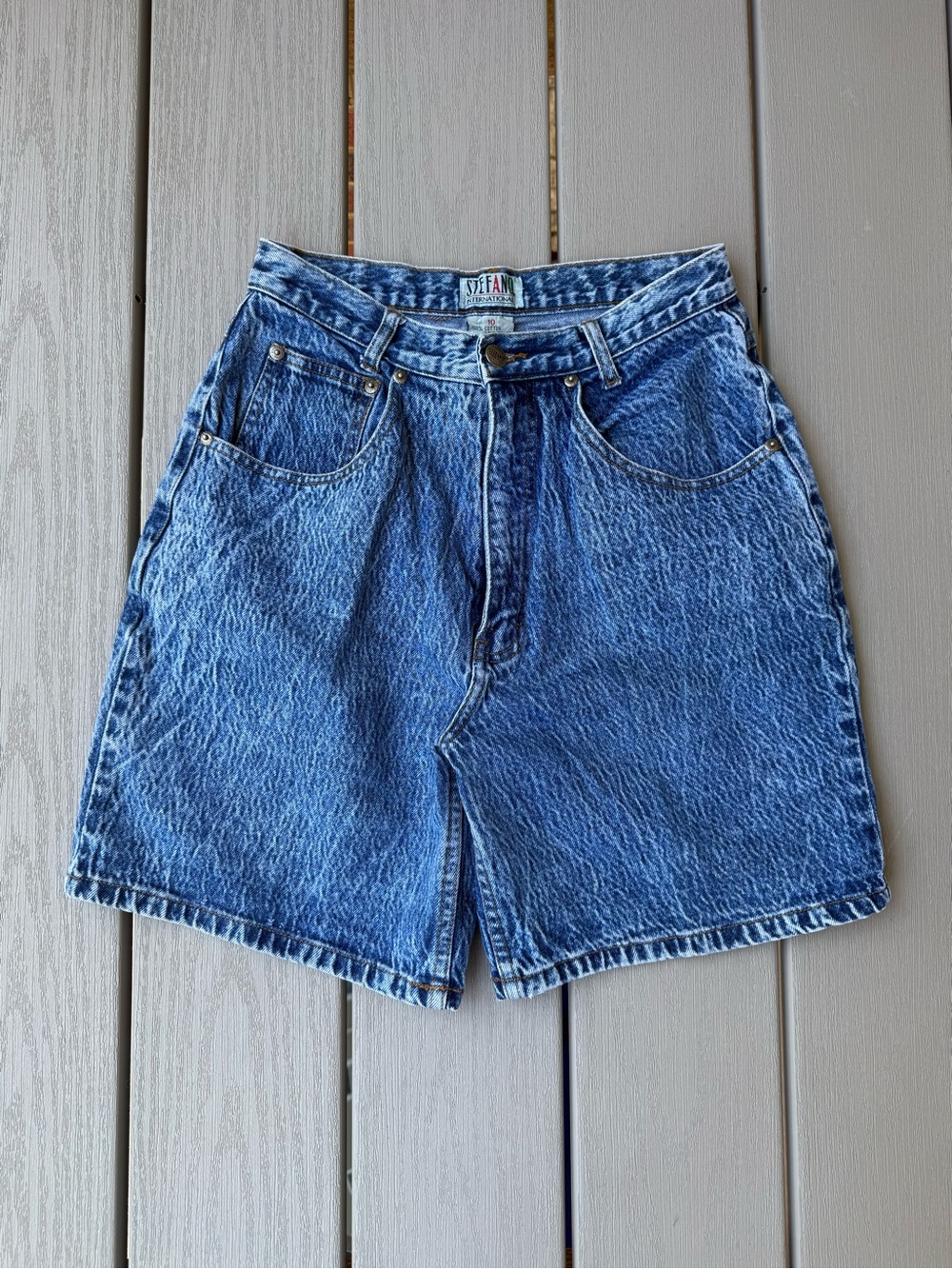 Vintage Stefano International Denim Shorts Size 10 High Rise 90s Mom Jean